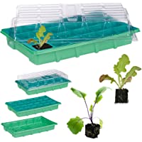 Relaxdays- Verde- Semillero de Germinación con 24 Compartimentos para Terraza- Jardín e Interior- 38 x 24-5 cm